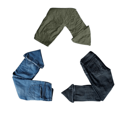 Recycling symbol made of jeans