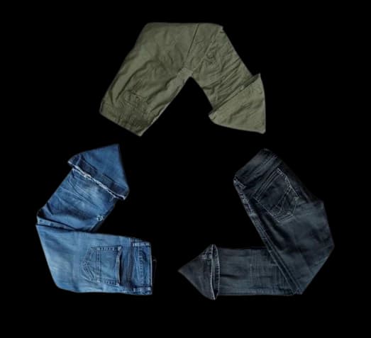 Recycling symbol made of jeans